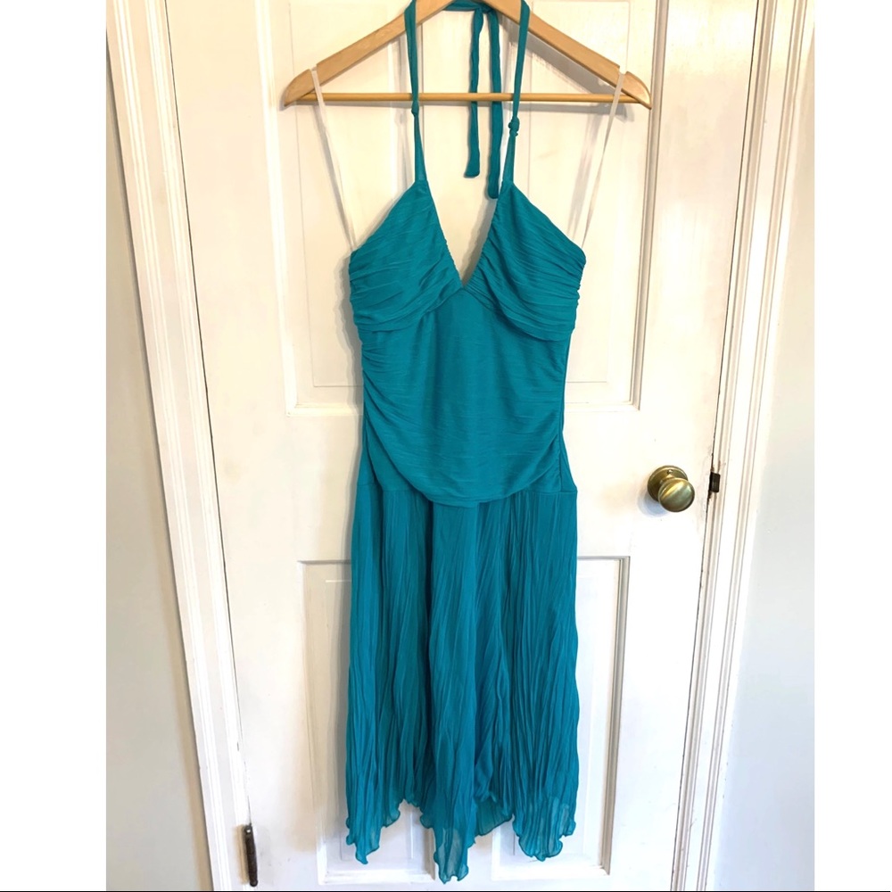 Rampage Teal Halter Homecoming Dress